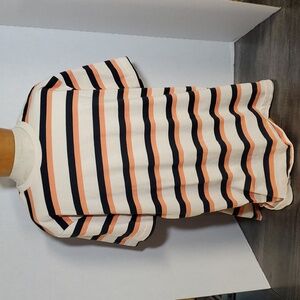 Denim & Flower Orange and Navy Striped Shirt